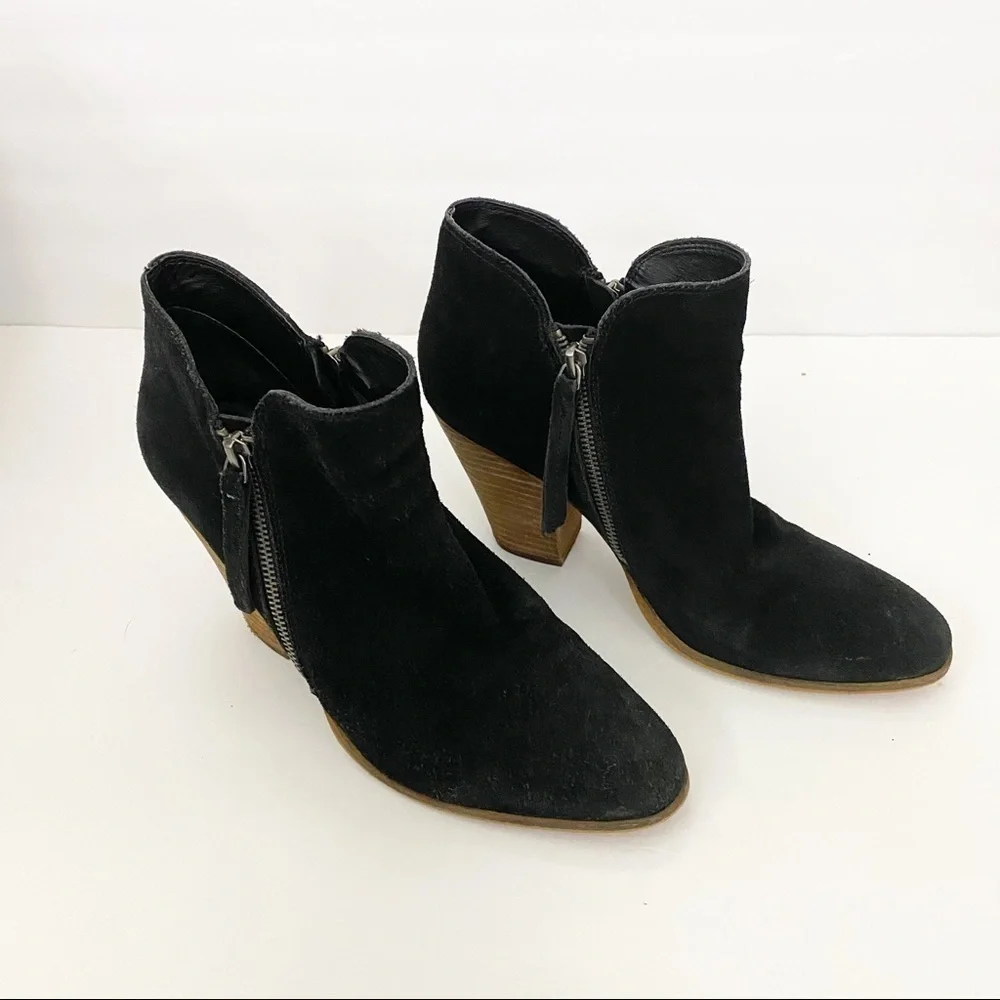 Dolce Vita Double Zipper Black Jaida Suede Booties